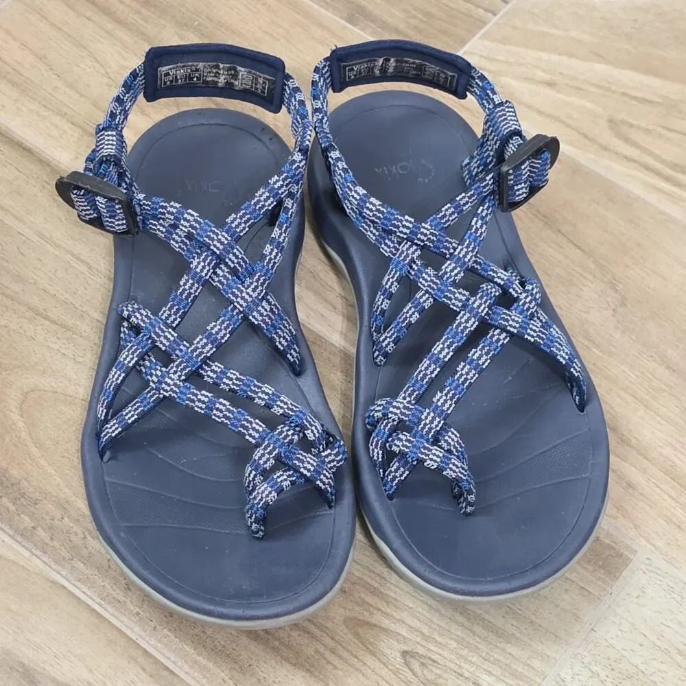 Viakix Siena Women's Hiking Walking Sport Strappy Sandals Blue Gray Size 6